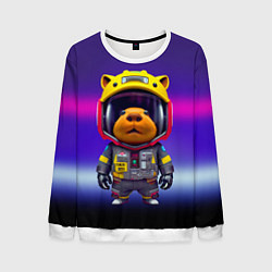 Свитшот мужской Baby capybara - cyberpunk, цвет: 3D-белый