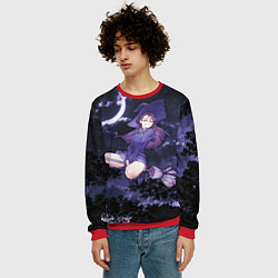 Свитшот мужской Веселая ведьма летит на шабаш, цвет: 3D-красный — фото 2