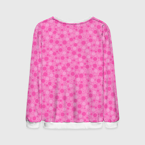 Мужской свитшот Малиново розовые пузыри и горохи / 3D-Белый – фото 2