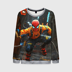 Мужской свитшот Человек паук бежит