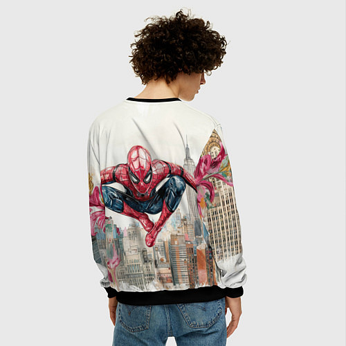 Мужской свитшот Человек паук паркур / 3D-Черный – фото 4