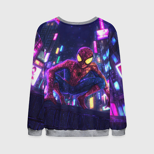 Мужской свитшот Человек паук с желтыми глазами / 3D-Меланж – фото 2