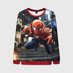 Свитшот мужской Человек-паук запускает паутину, цвет: 3D-красный