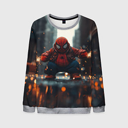 Свитшот мужской Толстый злой человек-паук, цвет: 3D-меланж
