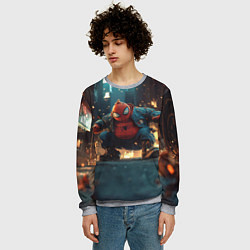 Свитшот мужской Толстый человек-паук, цвет: 3D-меланж — фото 2