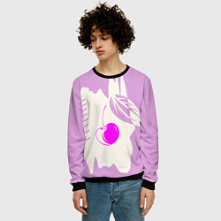 Свитшот мужской Вишневый коллаж, цвет: 3D-черный — фото 2