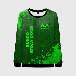 Свитшот мужской Bungo Stray Dogs - green gradient вертикально, цвет: 3D-черный