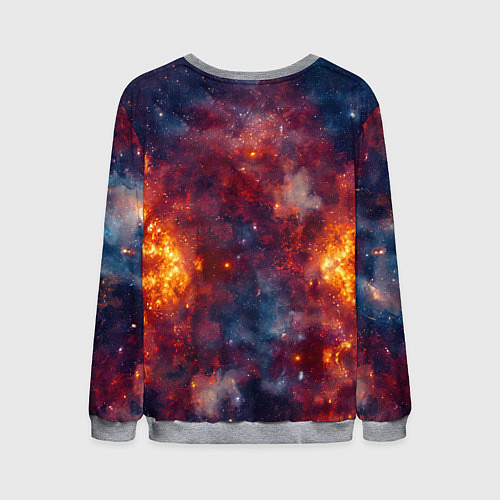Мужской свитшот Американский булль в космосе / 3D-Меланж – фото 2