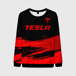 Мужской свитшот Tesla - red gradient посередине