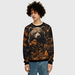 Свитшот мужской Медведь в лесной чаще, цвет: 3D-черный — фото 2
