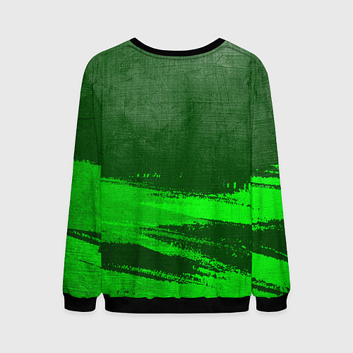 Мужской свитшот Green Day - green gradient посередине / 3D-Черный – фото 2