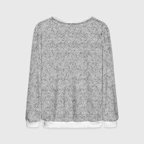 Мужской свитшот Текстура в тонкую полоску серый / 3D-Белый – фото 2