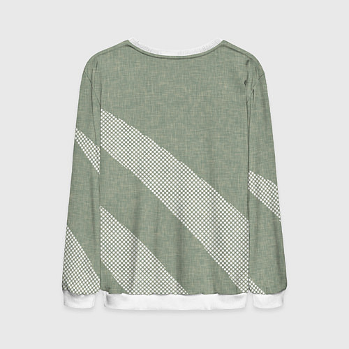 Мужской свитшот Светлый серо-зелёный абстрактный / 3D-Белый – фото 2