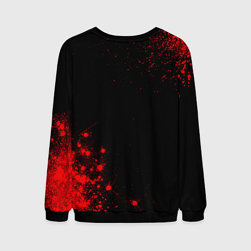 Мужской свитшот Manowar - red gradient вертикально / 3D-Черный – фото 2