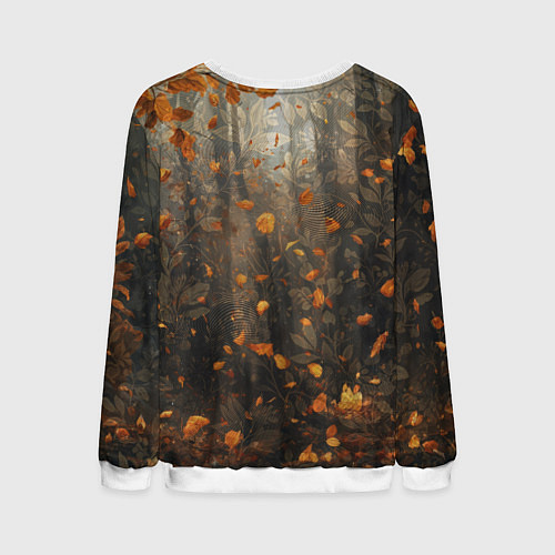 Мужской свитшот Довольный лис в лесной чаще / 3D-Белый – фото 2