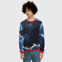 Свитшот мужской Объемная дыра в стене текстура, цвет: 3D-красный — фото 2