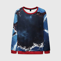 Свитшот мужской Объемная дыра в стене текстура, цвет: 3D-красный