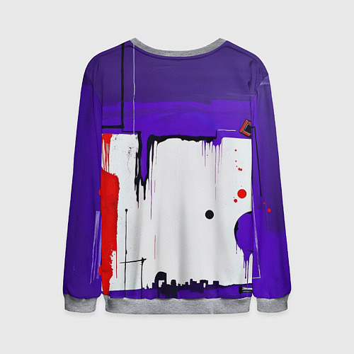 Мужской свитшот Пурпурный зловещий череп / 3D-Меланж – фото 2