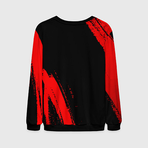 Мужской свитшот Real Madrid - red gradient вертикально / 3D-Черный – фото 2