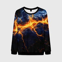 Свитшот мужской Молнии в разбитом небе, цвет: 3D-черный