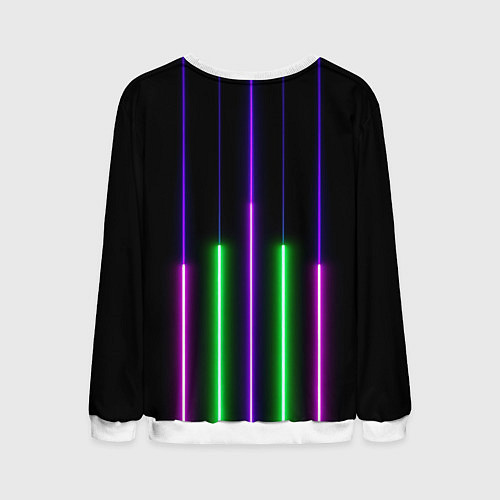 Мужской свитшот Color Purple green pink / 3D-Белый – фото 2