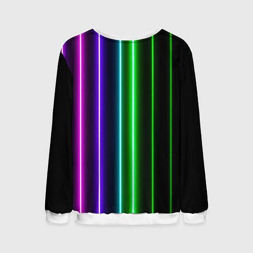 Мужской свитшот Neon lines / 3D-Белый – фото 2