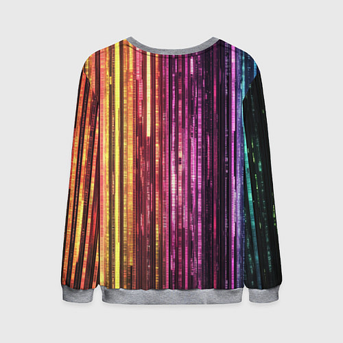 Мужской свитшот Неоновый и переливающийся киберпанк узор / 3D-Меланж – фото 2