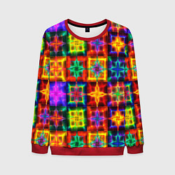 Свитшот мужской Неоновое стекло абстракция, цвет: 3D-красный
