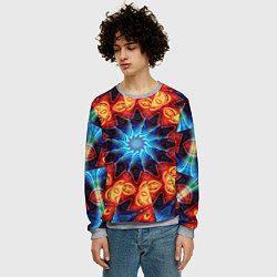 Свитшот мужской Фрактальная узорная абстракция, цвет: 3D-меланж — фото 2