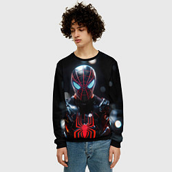Свитшот мужской Спайдер-мен в мото костюме, цвет: 3D-черный — фото 2