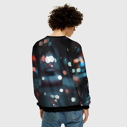 Мужской свитшот Человек-паук и вспышки света / 3D-Черный – фото 4
