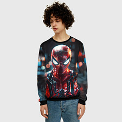 Свитшот мужской Человек-паук и вспышки света, цвет: 3D-черный — фото 2