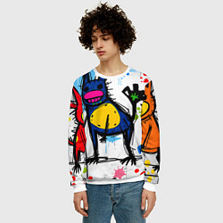 Свитшот мужской Веселые зверята, цвет: 3D-белый — фото 2