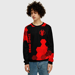 Свитшот мужской Dead Space - red gradient вертикально, цвет: 3D-черный — фото 2