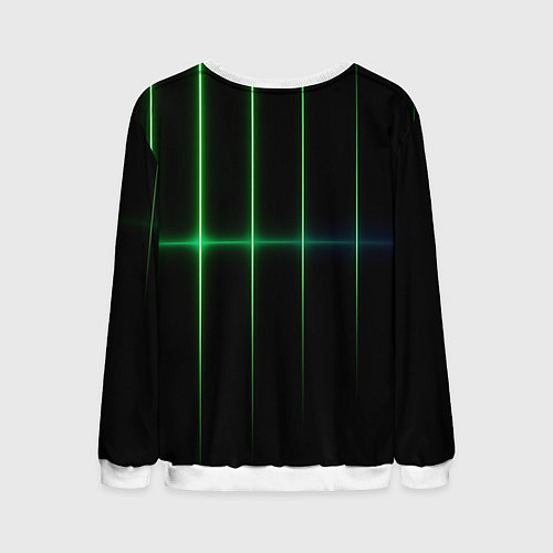 Мужской свитшот The line is green black / 3D-Белый – фото 2