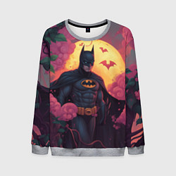 Мужской свитшот Бэтмен и дерево с цветами