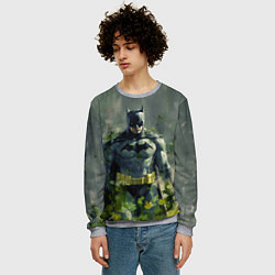Свитшот мужской Бэтмен зеленые краски, цвет: 3D-меланж — фото 2