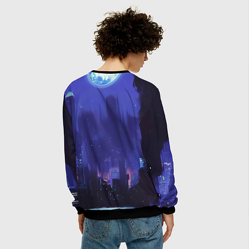 Мужской свитшот Бэтмен в стойке победителя / 3D-Черный – фото 4