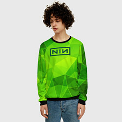 Свитшот мужской Nine Inch Nails green poly, цвет: 3D-черный — фото 2