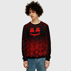 Свитшот мужской Marshmello red poly, цвет: 3D-черный — фото 2