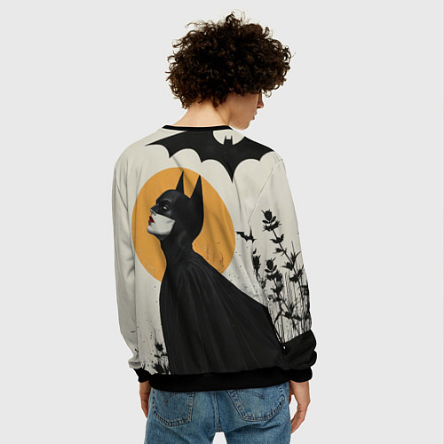 Мужской свитшот Девушка Бэтмен / 3D-Черный – фото 4