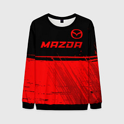 Свитшот мужской Mazda - red gradient посередине, цвет: 3D-черный