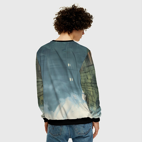 Мужской свитшот Бэтмен старый стиль / 3D-Черный – фото 4