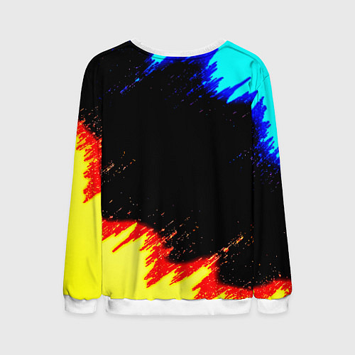 Мужской свитшот Monster energy огненные краски / 3D-Белый – фото 2