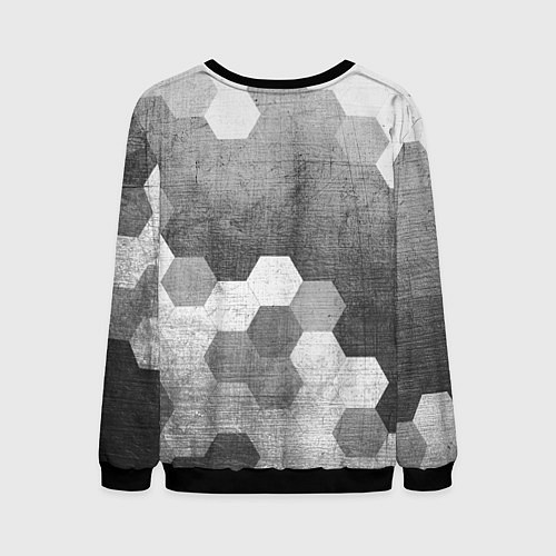 Мужской свитшот Tesla - grey gradient посередине / 3D-Черный – фото 2