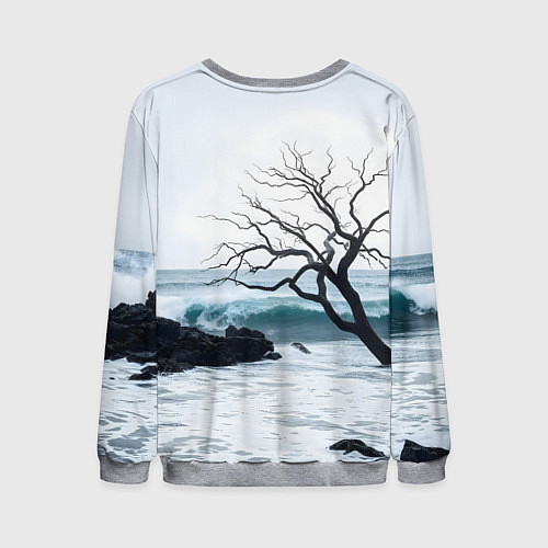 Мужской свитшот Дерево в море / 3D-Меланж – фото 2