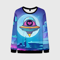 Свитшот мужской Нло с сердечком внутри, цвет: 3D-черный