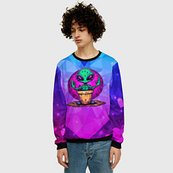 Свитшот мужской Кактус в виде инопланетянина, цвет: 3D-черный — фото 2