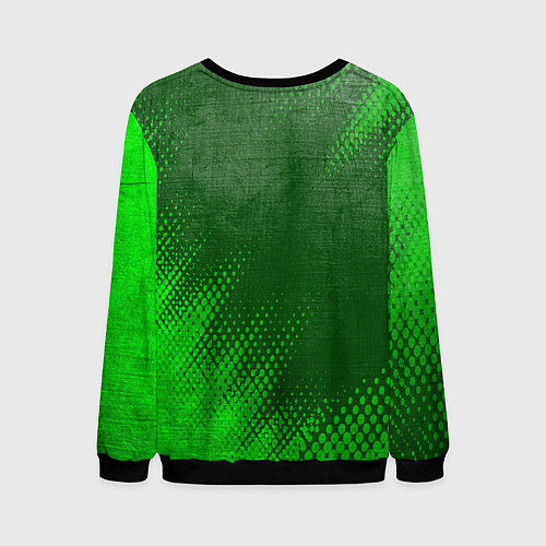 Мужской свитшот Evangelion - green gradient вертикально / 3D-Черный – фото 2