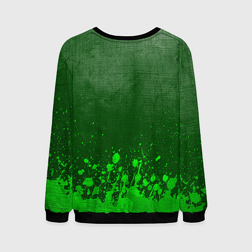 Мужской свитшот Skoda - green gradient посередине / 3D-Черный – фото 2